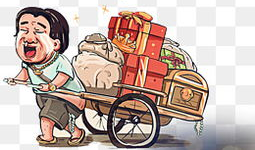 拉车漫画图,描绘生活百态的幽默画卷